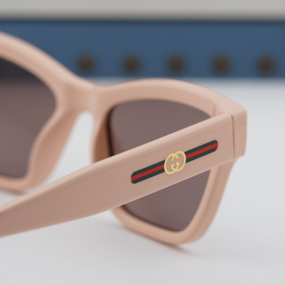 Gucci GG1982S 004 Cat Eye Sunglasses - Shiny Vintage Pink\Solid Violet Brown - Picture 5 of 10